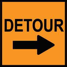Detour construction sign 