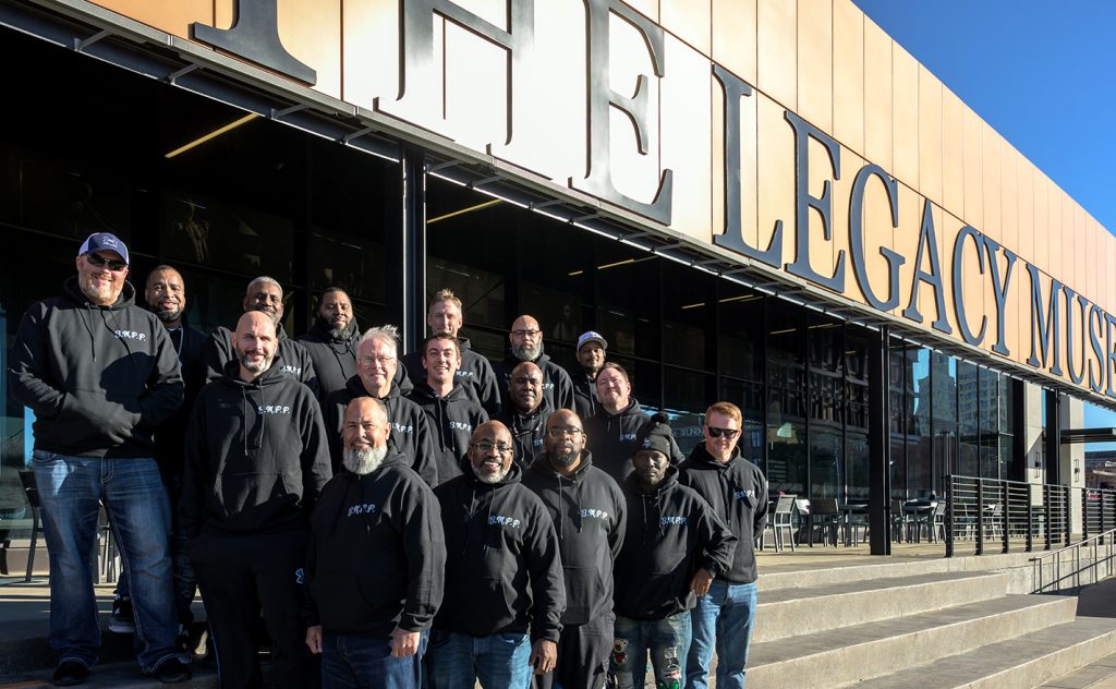 The Police and Black Men Project team in front of the Legacy Museum in Alabama. 