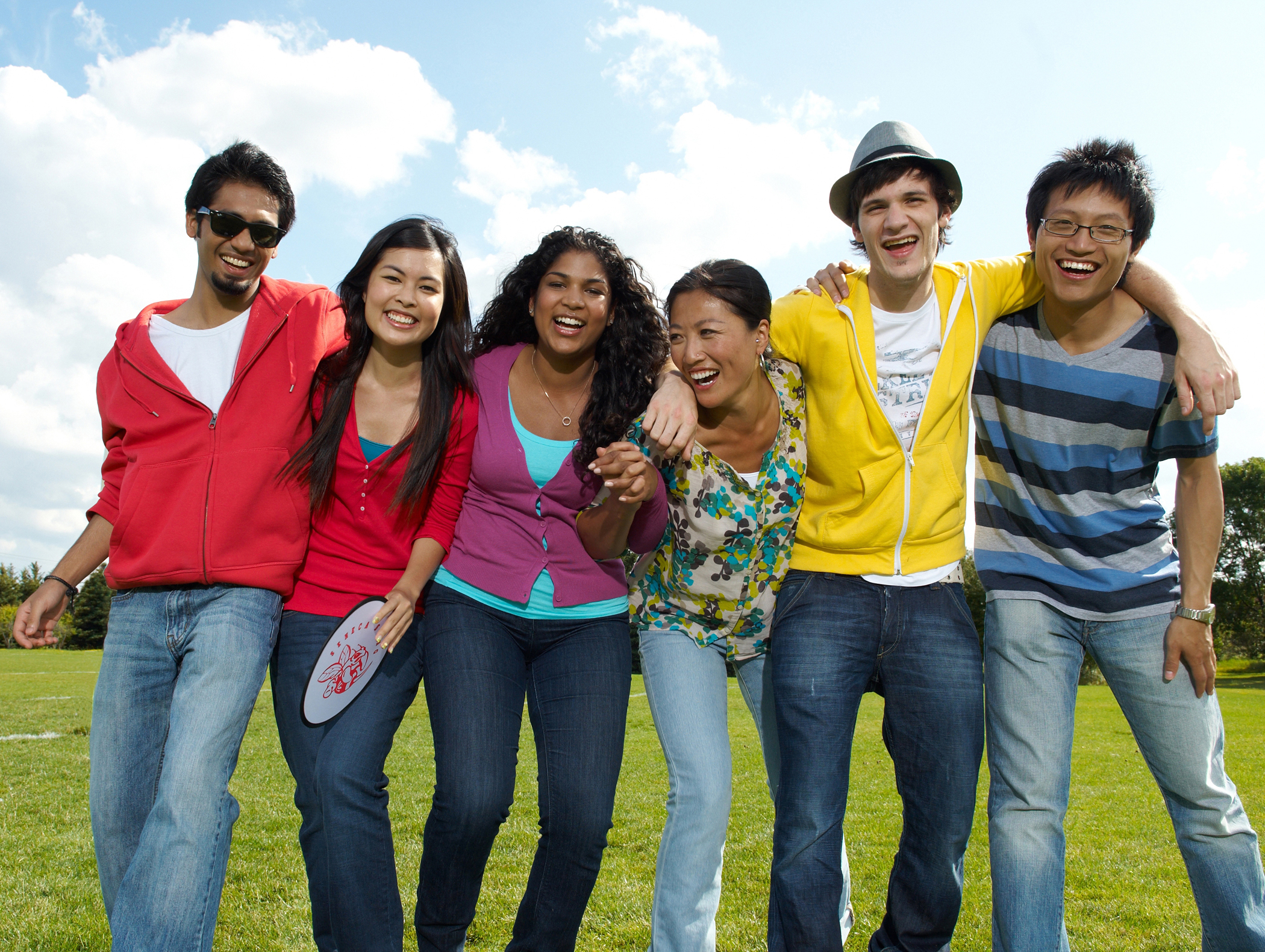 International college students standing outside