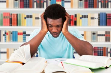 African American student studying 