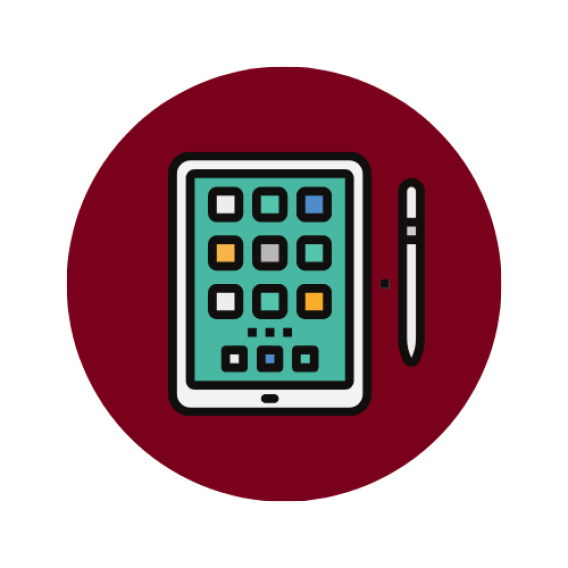 Tablet Icon - Maroon Circle