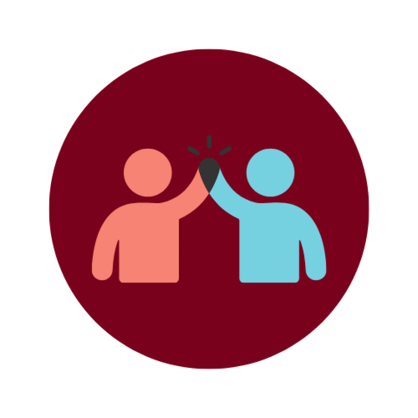Teamwork Icon - Maroon Circle